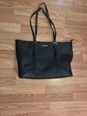 Michael Kors Black Pebbled Leather Shoulder Tote